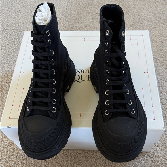 Alexander McQueen Women's Black Canvas Sneakers size 10